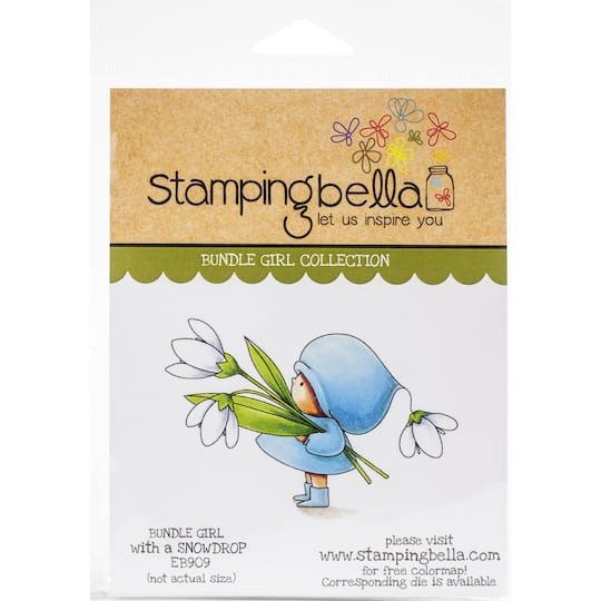 Stamping Bella Bundle Girl With A Snowdrop Cling Stamp